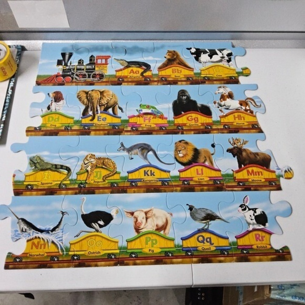 Melissa & Doug Alphabet Train Floor Puzzle 27-28 Pieces ABC Learning Toy - Picture 11 of 13
